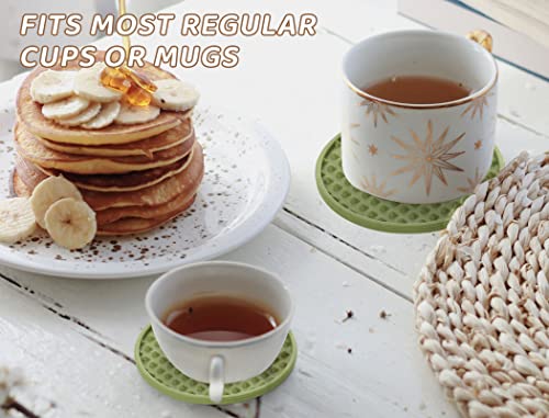 Rubber Coasters Set 6 with Holder