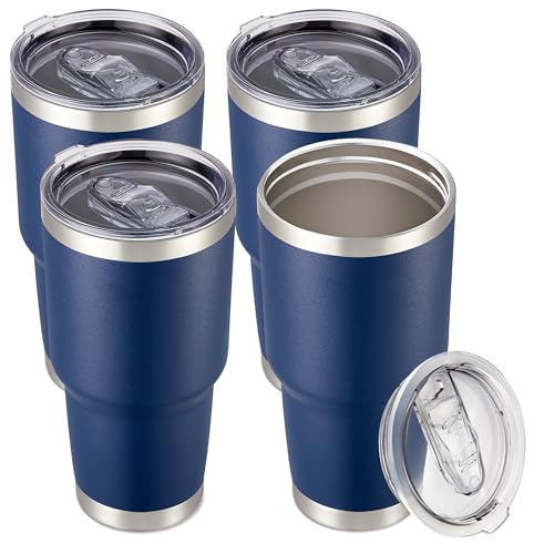 30 oz Tumbler with Lid Stainless Steel Tumblers Bulk (4 Count)