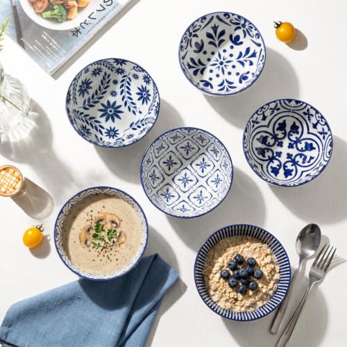 Cereal Bowls 28 Ounce Ceramic Soup Bowls Set of 6 (6 Count)