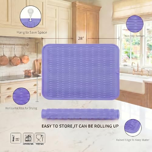 Silicone Dish Drying Mat for Multiple Usage