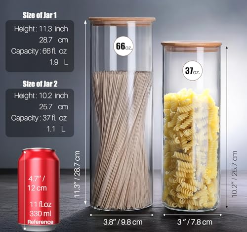 66+37 oz Glass Food Storage Jars with Airtight Lids