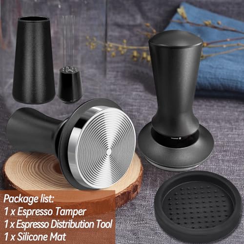 Coffee Espresso Tamper 51mm with WDT Tool Calibrated Spring Loaded