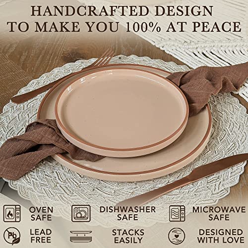 Ceramic Flat Dinner Plates Set of 6 (6 Count)