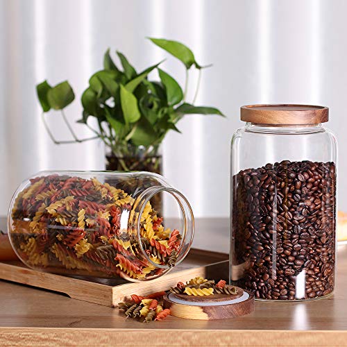 Large Glass Jar with Airtight Lid Set of 2 93 FL OZ