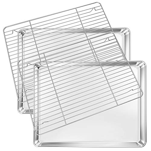Baking Sheet with Rack Set [2 Sheets + 2 Racks] (4 Count)