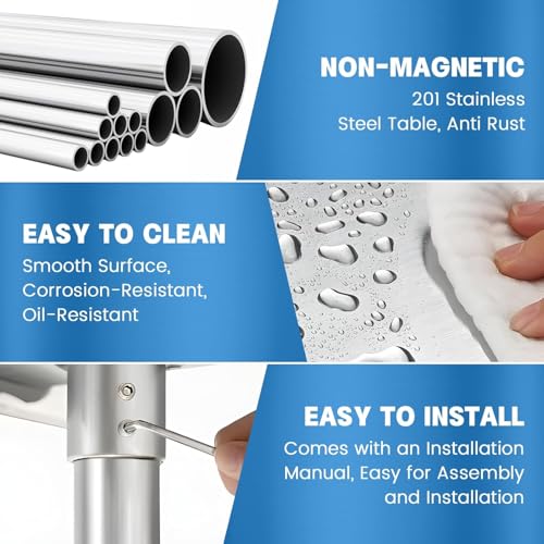 Stainless Steel Table Commercial Stainless Steel Prep Table 18 x 30 Inch