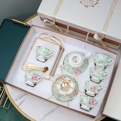 floral porcelain coffee cups set for 6 people