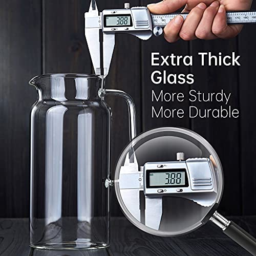42OZ Glass Pitcher with Lid and Spout