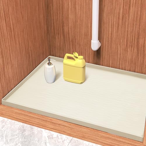 Waterproof Silicone Under Sink Mat 28'' x 22'' Shelf Liner for Kitchen and Bathroom