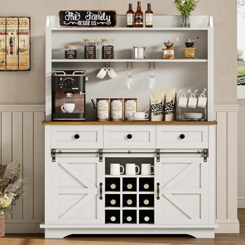 63 Inch Tall Coffee Bar Cabinet with 3