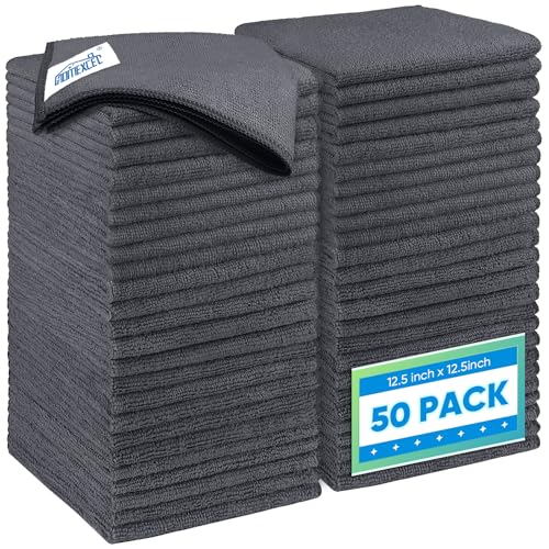 Grey Microfiber Cleaning Cloth 50 Pack (50 Count)