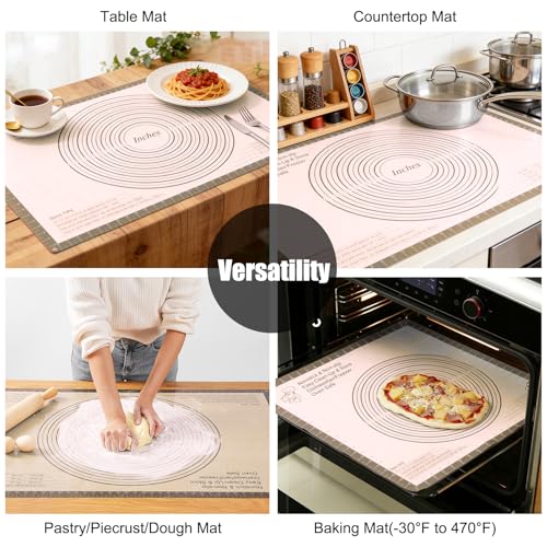 Silicone Pastry Mat 36x24 Inch Baking Mat Nonstick Dough Mat