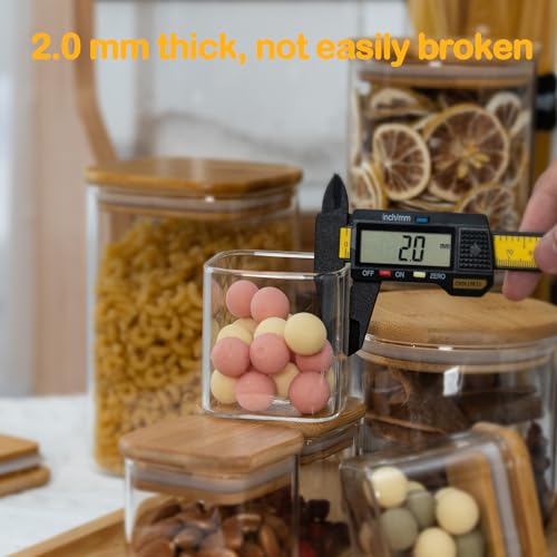 4oz 120ml Square Glass Spice Storage Containers with Lids 12 (12 Count)