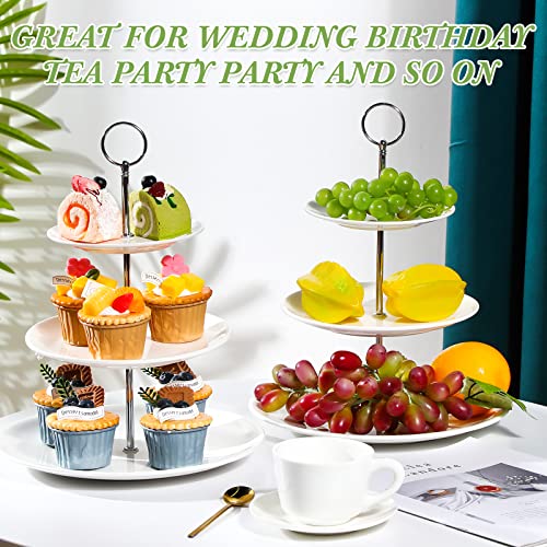 2 Pcs 3 Tier Porcelain Cupcake Stand