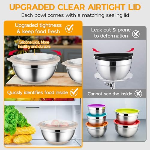Mixing Bowls with Lids Set of 6 (9 Count)