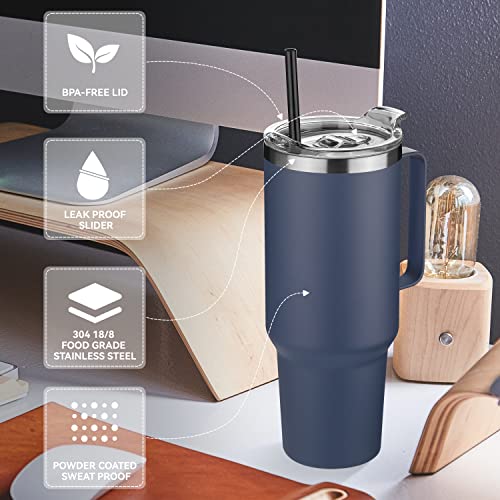 40 oz Stainless Steel Tumbler with Handle (4 Count)