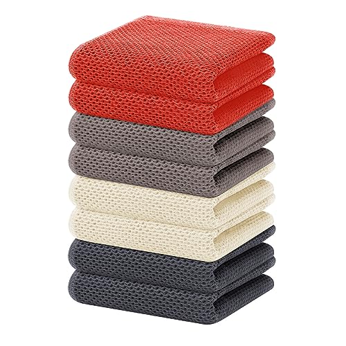 100% Cotton Waffle Weave Kitchen Dish Towels 8 (8 Count)