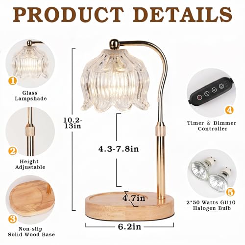 Flower Candle Warmer Lamp with Timer