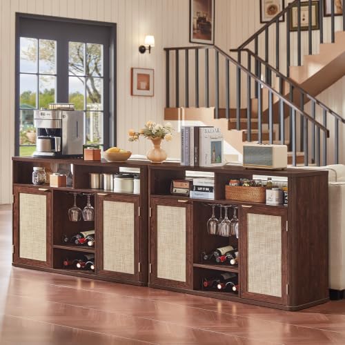 Rattan Wine Bar Cabinet with 2 Doors