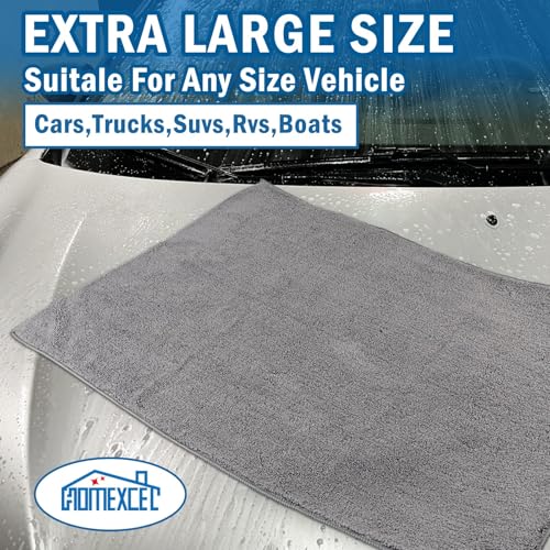 Professional Large Microfiber Car Drying Towels 4 Pack (4 Count)