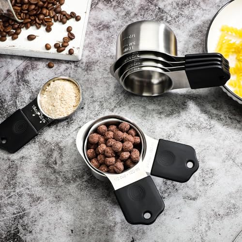 Magnetic Measuring Cups SetStainless Steel Stackable Nesting Measuring Cup (8 Count)