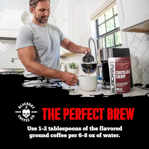 Blackout Coffee Chocolate Cherry Flavored Ground Coffee (12 Ounce)
