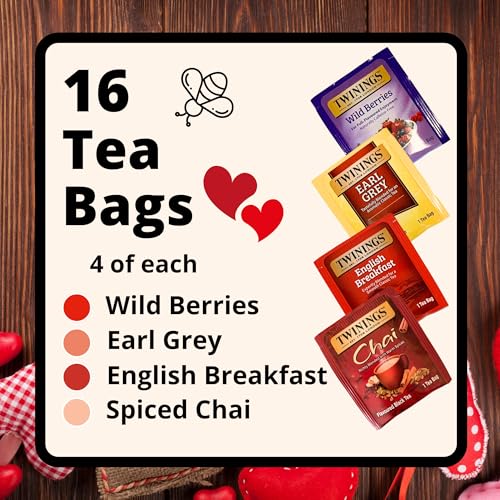 Tea Cookies and Honey Gift Set Tea Lovers Sampler Basket Care Package Get Well Soon For Women Mom Family Best Friend Birthday Ideas After Surgery Thinking Of You Heart Themed Box