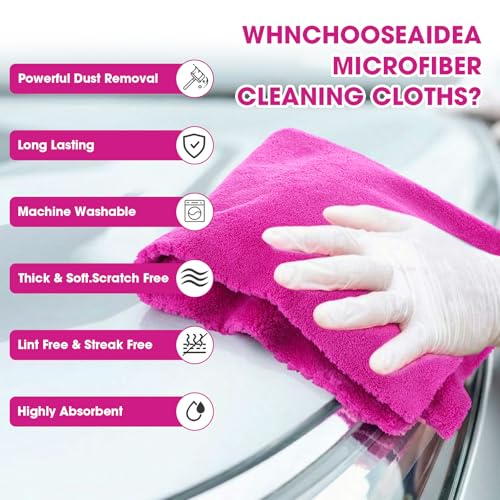 30 Pcs 16 x 16 Inch Edgeless Microfiber Plush Towels for Cars Detailing Drying Wash Polishing Absorbent Cleaning Cloths (30 Count)
