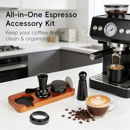 7 Pcs 58mm Espresso Tamper Tools Accessories Kit for Coffee WDT Tool Set