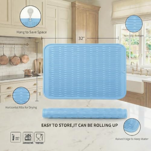 Silicone Dish Drying Mat for Multiple Usage