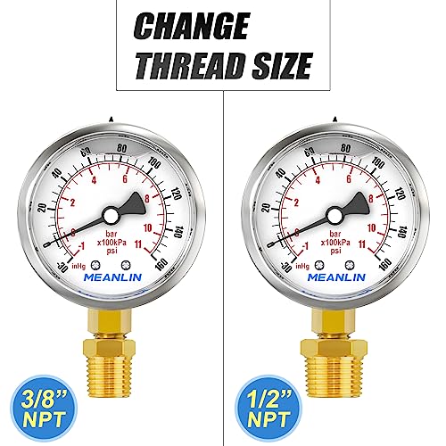 30inHG~160Psi Stainless Steel 1