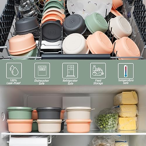 9 oz Small Round Food Storage Containers with Lids Set of 10 (10 Count)