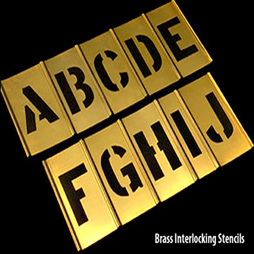 Brass Stencils Letters and Numbers 2 Inch Interlocking Letter Stencils (46 Count)