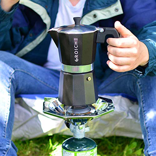 Milano Stovetop Espresso Maker Moka Pot 9 espresso Cup 15.2oz Black