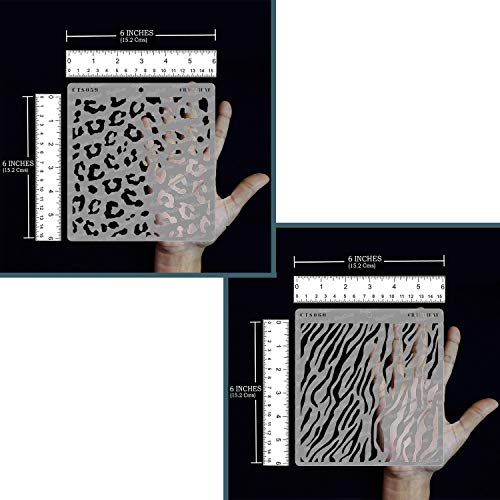 2 Pcs Reusable Animal Print Stencils (2 Count)