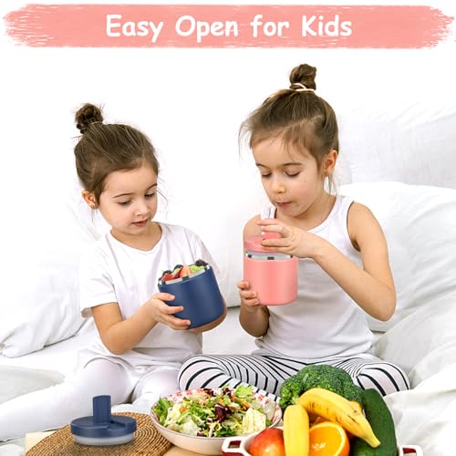 19oz Insulated Vacuum Food Jar with Buckle Lid Wide Mouth Soup Thermo for Hot Food Kids Leakproof Stainless Steel Lunch Container