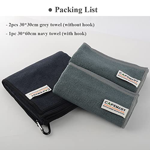 Barista Cleaning Towel with Hook Set Pack of 3pcs Soft Barista Mirco Fiber Cloth for Cleaning Espresso Coffee Machine Steam Wand and Coffee Bar Counter