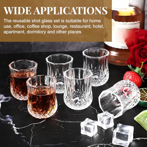 36 Pcs 1.7 oz Mini Shot Glasses Set Whiskey Tasting Glasses Heavy Duty Base Clear Shot Cup Cute Cordial Mini Wine Cups for Bourbon