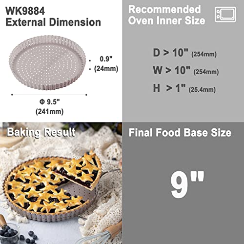 9.5 Inch Round Tart Pan with Holes Removable Loose Bottom