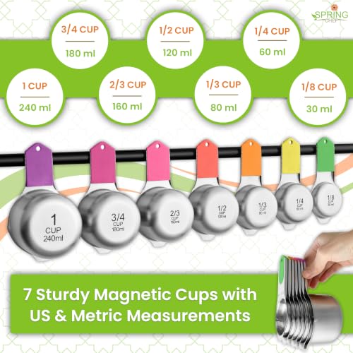 Magnetic Measuring Cups & Spoons Set of 15 with Levelers
