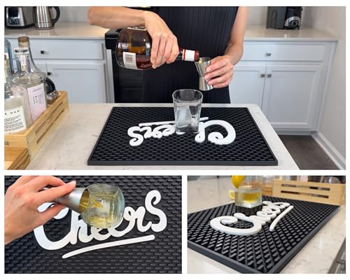 Cheers Sign Silicone Bar Mat 18x12 in