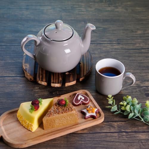 Farmhouse 4 Cup Ceramic Teapot with Removable Infuser and Lid