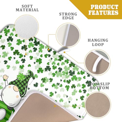 St Patrick's Day Gnomes Love Dish Drying Mat for Kitchen Counter