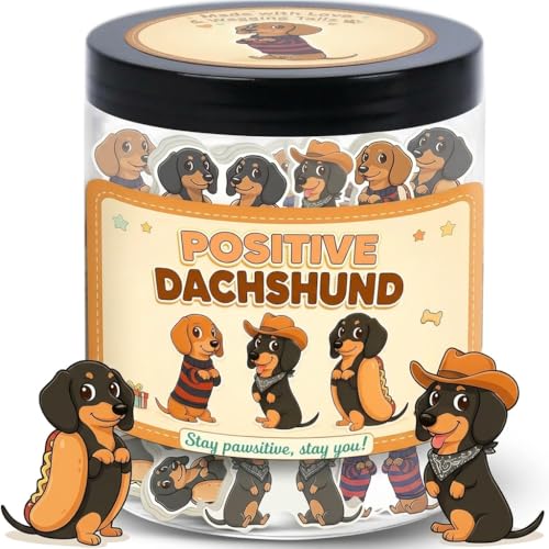 Positive Dachshund Jar with 60 Affirmation Cards