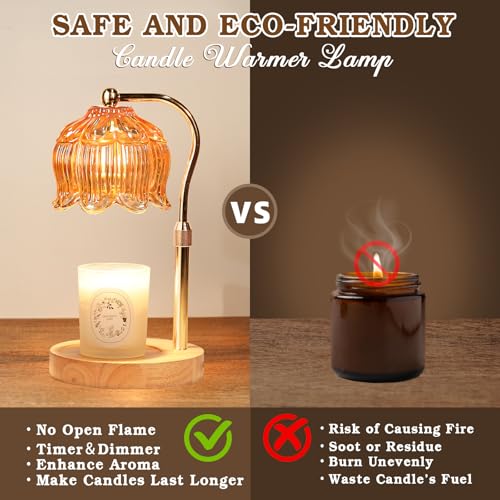 Flower Candle Warmer Lamp with Timer