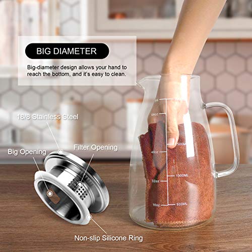 Glass Pitcher with Lid and Handle
