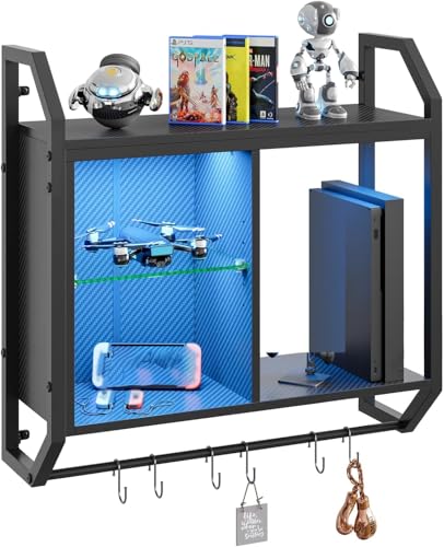 25" LED Gaming Floating Shelves for Wall