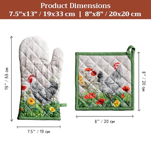 100% Cotton Oven Mitt & Pot Holder Set (2 Count)