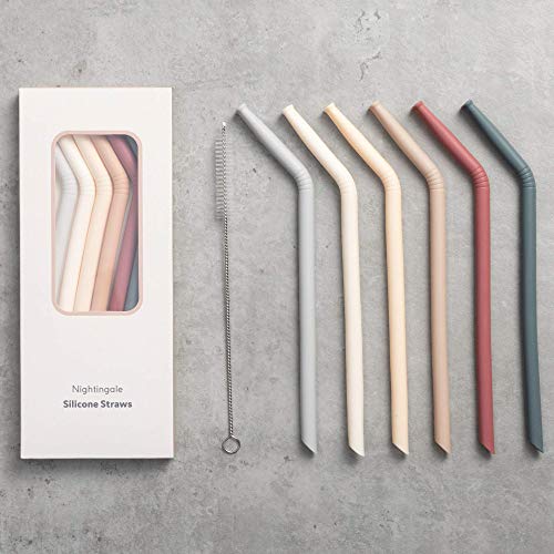 Reusable Silicone Straws (6 Count)