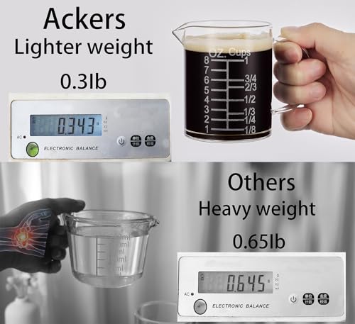 Ackers Etched Graduated Glass Measuring Cup
